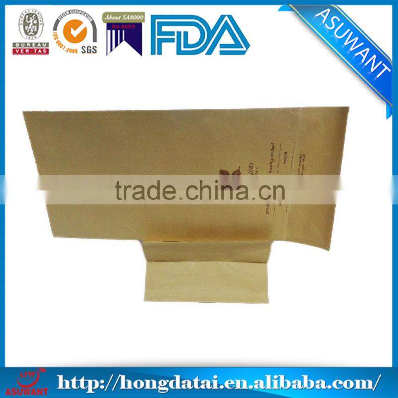 Side gusset Kraft paper flat bottom bag heal seal