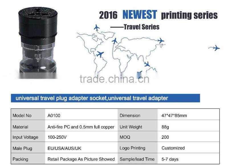 Best Travel Gift PC Material All in One Travel Plug Adapter