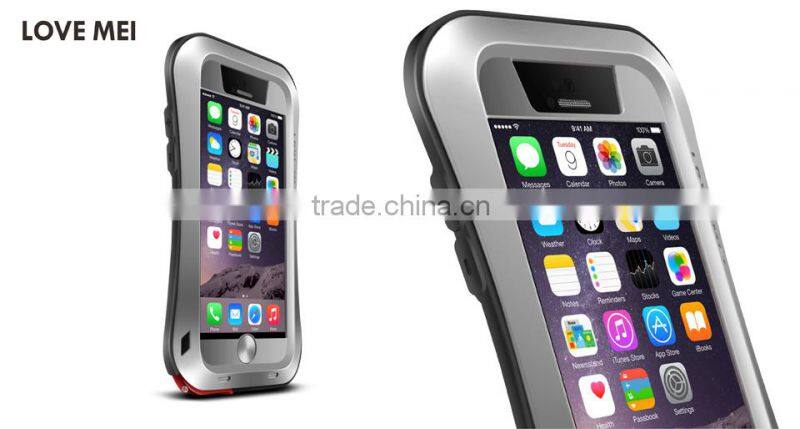 2016 Lovemei Shockproof Dropproof Glass Metal Case Cover For iPhone 6