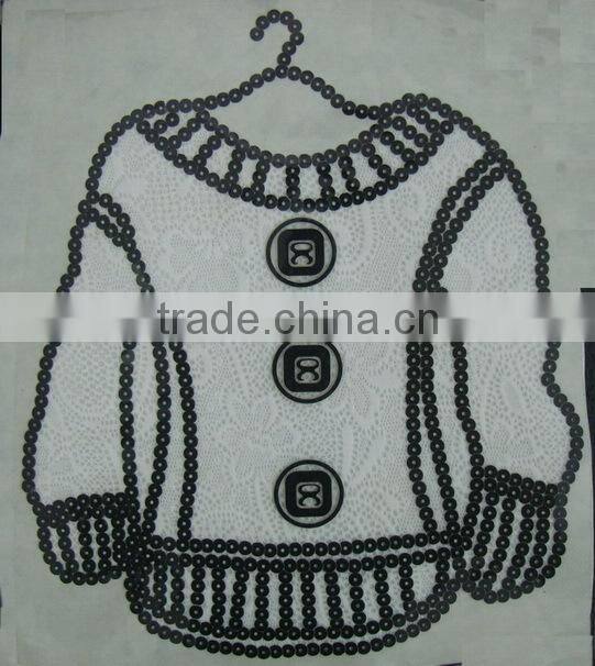 custom sequins iron on clothes applique for garments