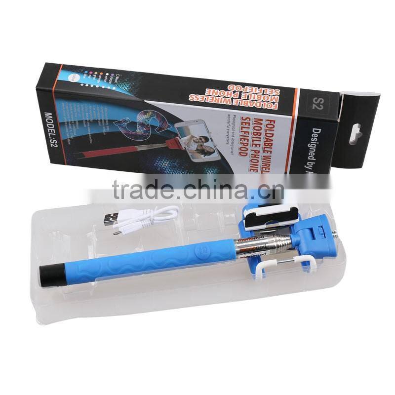 Wholesale price mini postable monopod wire selfie stick for mobile phone