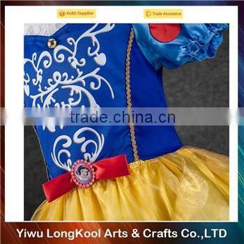 2016 hot sale appliqued princess dresses for kids long princess dress