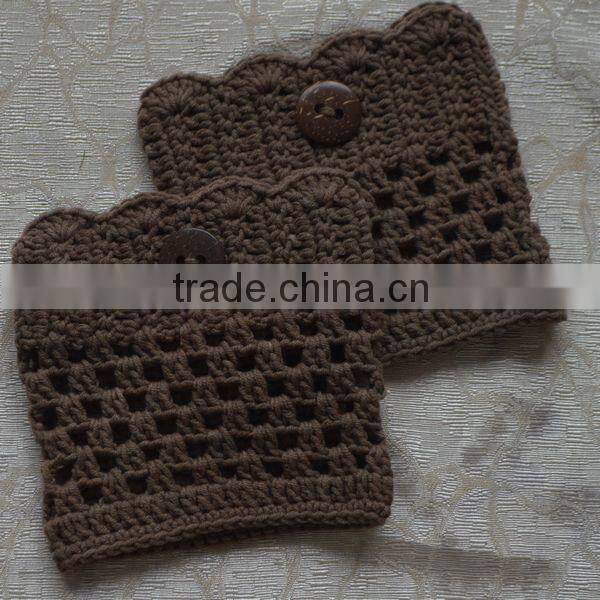 varies colors hand knit women leg warmers with buttons