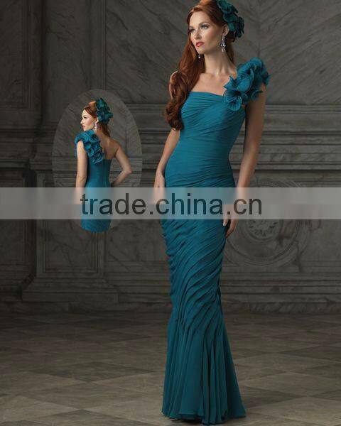 One-shouder Sheath Pleated Suzhou Mother Of Bride Dress Bridal Mother Dress XYY-wy022-14