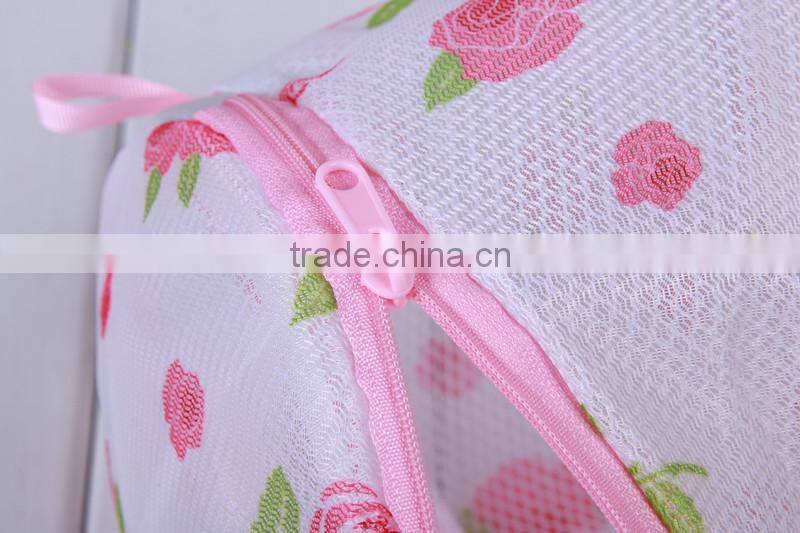 YIWU RODA 100% polyester mesh printed folding cylindrical laundry bag