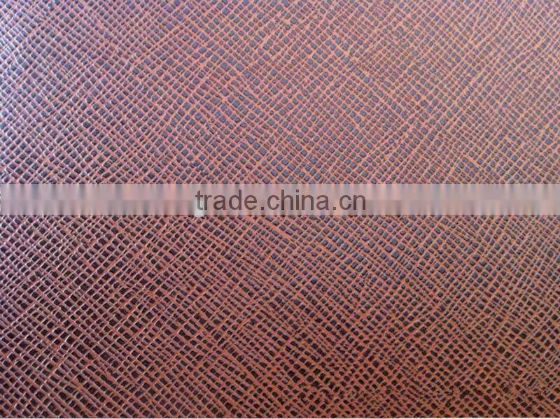 Artificial PVC cross pattern /Toothpick grain leather for shoese ,bag ,handbag....