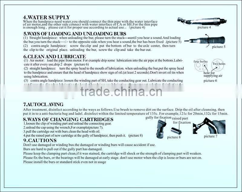 dental instrument portable dental unit low speed air turbine handpiece,dental orthodontic equipment