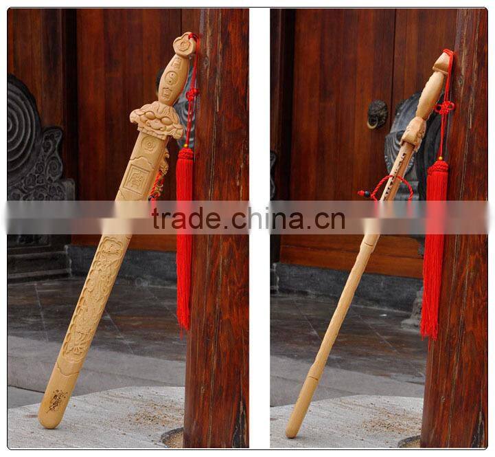 The lucky sword, the peach wood sword, wood crafts, home -guarding and fengshui, for security and peace home decoration