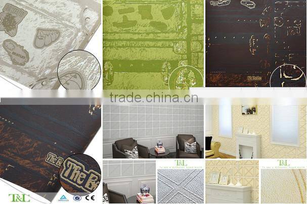 B210 Rotary screen foaming non woven letter wallpaper