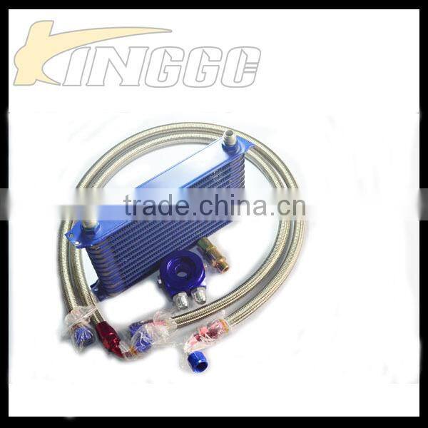 Blue Universal Aluminum AN 10 Racing Car Oil Cooler 13 Row