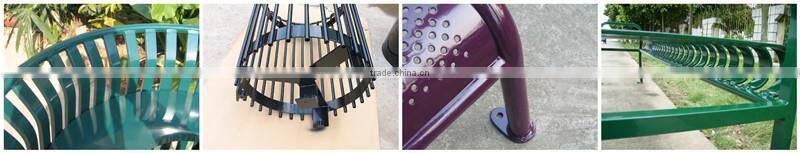 Powder coated classic metal outdoor garbage bin,outside garbage bin/dustbin with cover