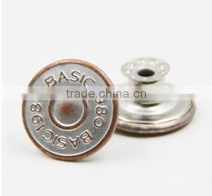 Round letters carving logo carved snap button jewelry