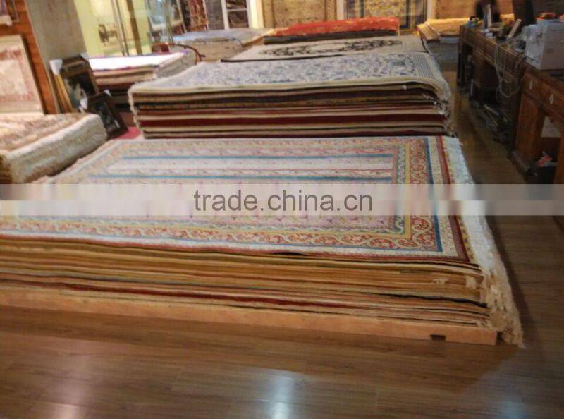 Unique blue pure silk carpet