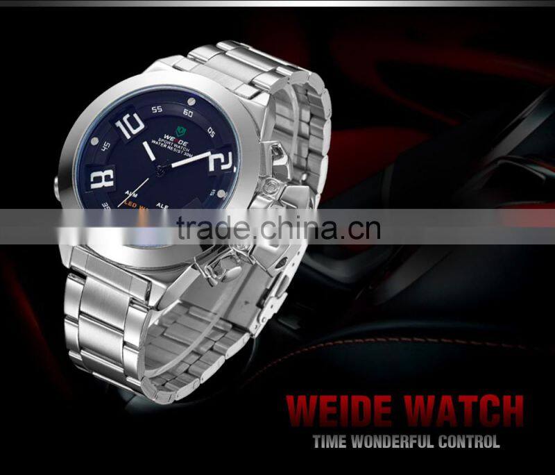 2015 new model WEIDE Sport Steel Watch With Trend Design LED Display Luxury Digital Analog Quartz Watch China Supplier