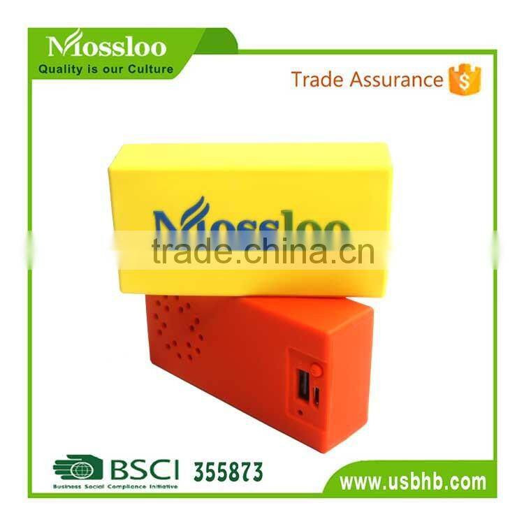 Portable 2 in 1 customs LOGO bluetooth speaker power bank 2000Mah