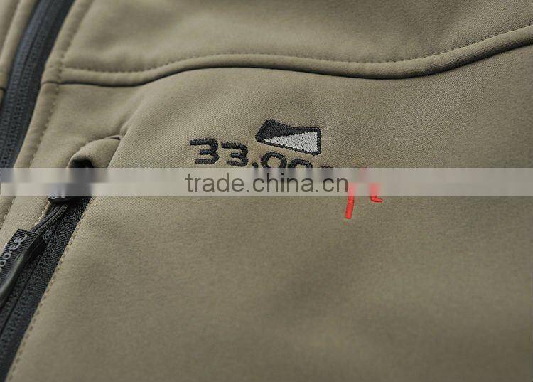 Black softshell jacket men with waterproof(2xm12a)