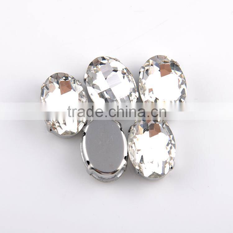 Oval ornaments rhinestones sew on chaton decorative shoe crystal stones