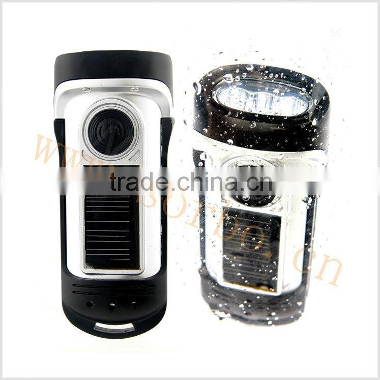 Wholesale LED Light Bar LED Tactical ABS Hand Cranking Flashlights Solar Power Outdoor Spotlight