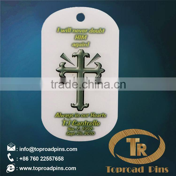 21th century hot sale shape printing custom dog tag with chain