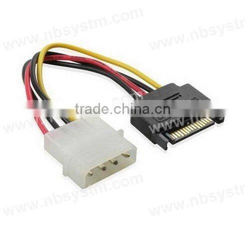 15pin male to 4pin male SATA power cable