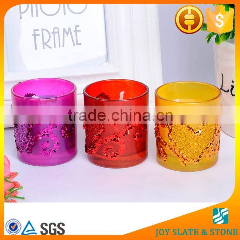 Wedding decorative crystal candle holder with paraffin wax