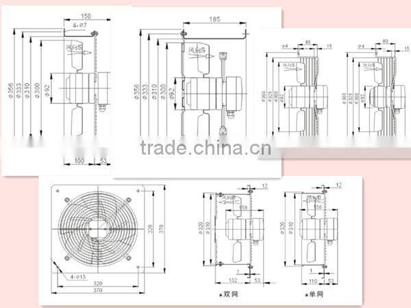 YWF300mm Series external rotor Axial fan