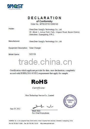 2016 cheapest waterproof Solar Charger bag with high convertion effiency panel