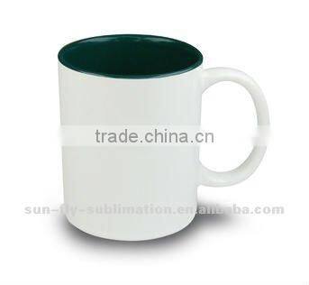 Sublimation Ceramic Inner Color Printed Mug Green (SFS-MG02)