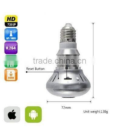 ERAY 720P MINI E27 WIFI AP P2P Hidden Network IP Camera Bulb Light With Micro SD card slot Home Security System for Android IOS