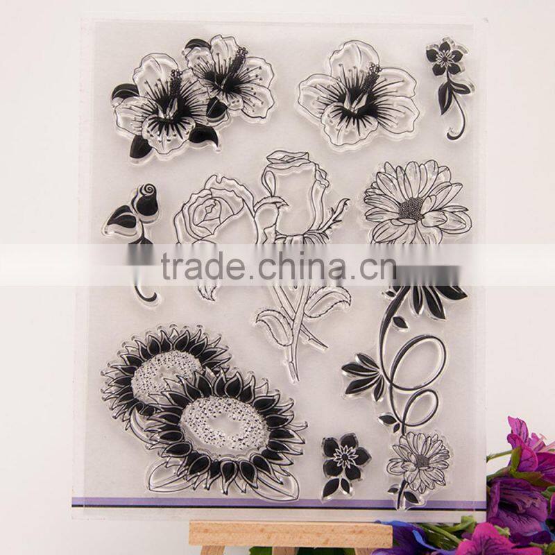 flower design clear stamp