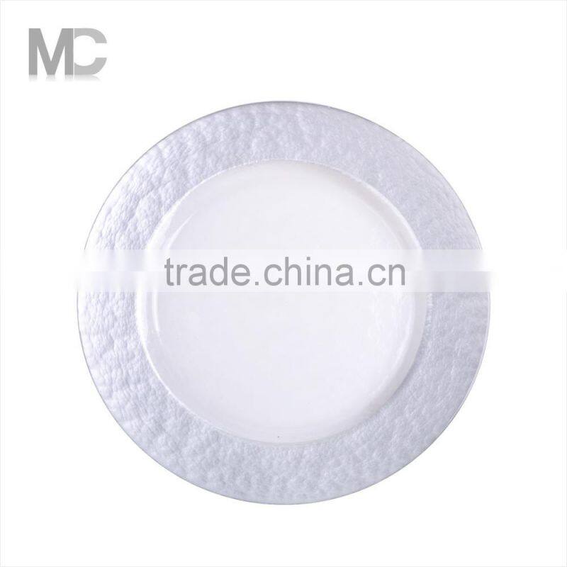 Wholesale Wedding Decoration Colorful Glass Charger Plates Under Plate