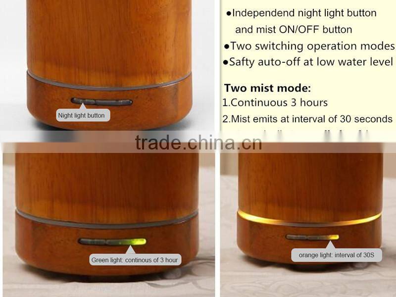 Wood+ABS+PP+Silicone aroma oils, Wooden electric ultrasonic aroma diffuser, 100ml aroma humidifier