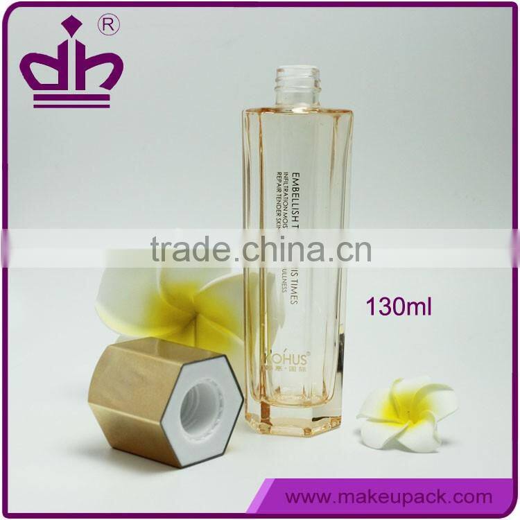 4oz cosmetic hexagon glass empty bottle for tonner