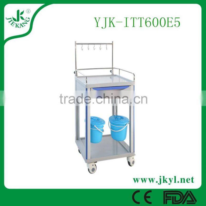 YJK-ITT600E5 First aid used high quality infusion cart with wheels for hot sale.