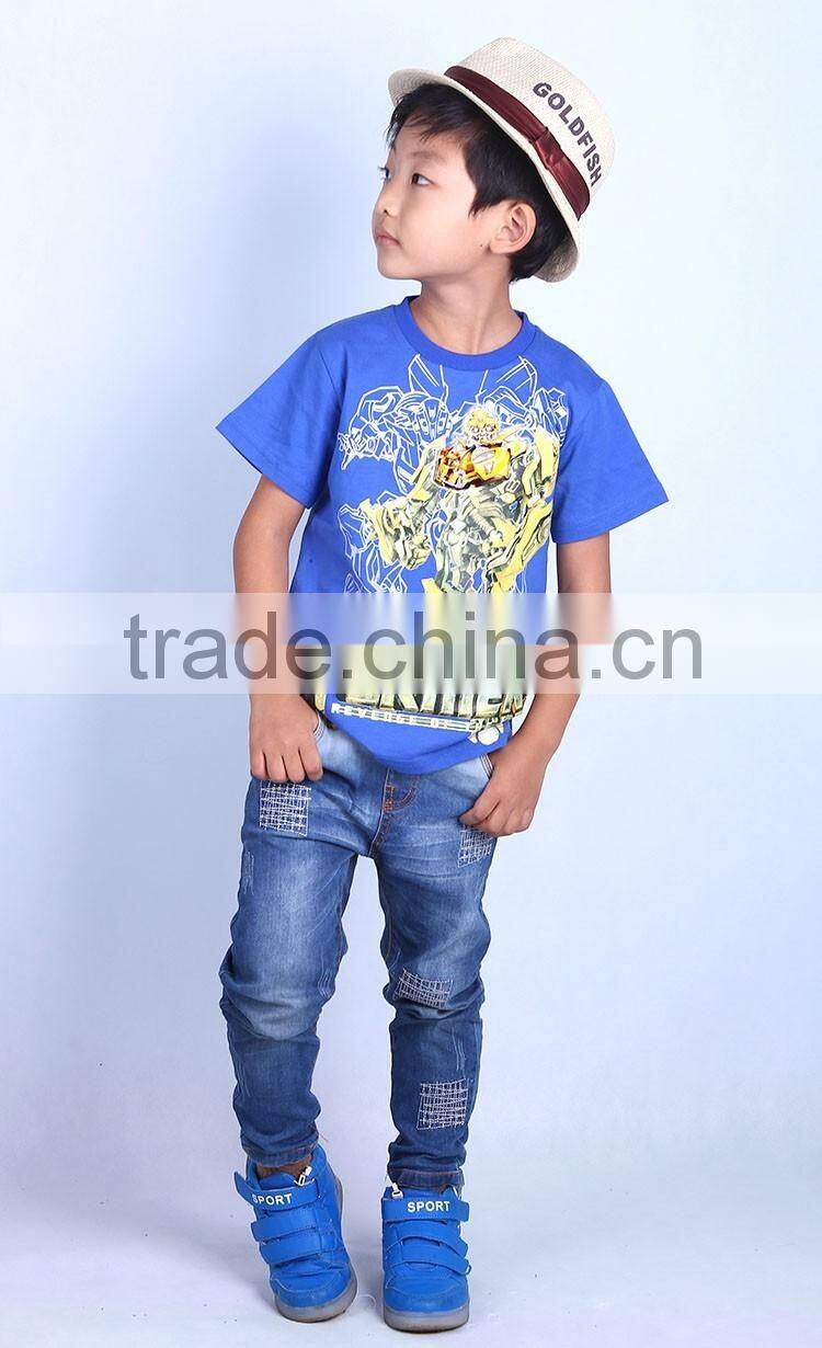 new 2016 latest design in store led flashing lights up boys bee t shirt with 100% cotton fabric and cartoon logo