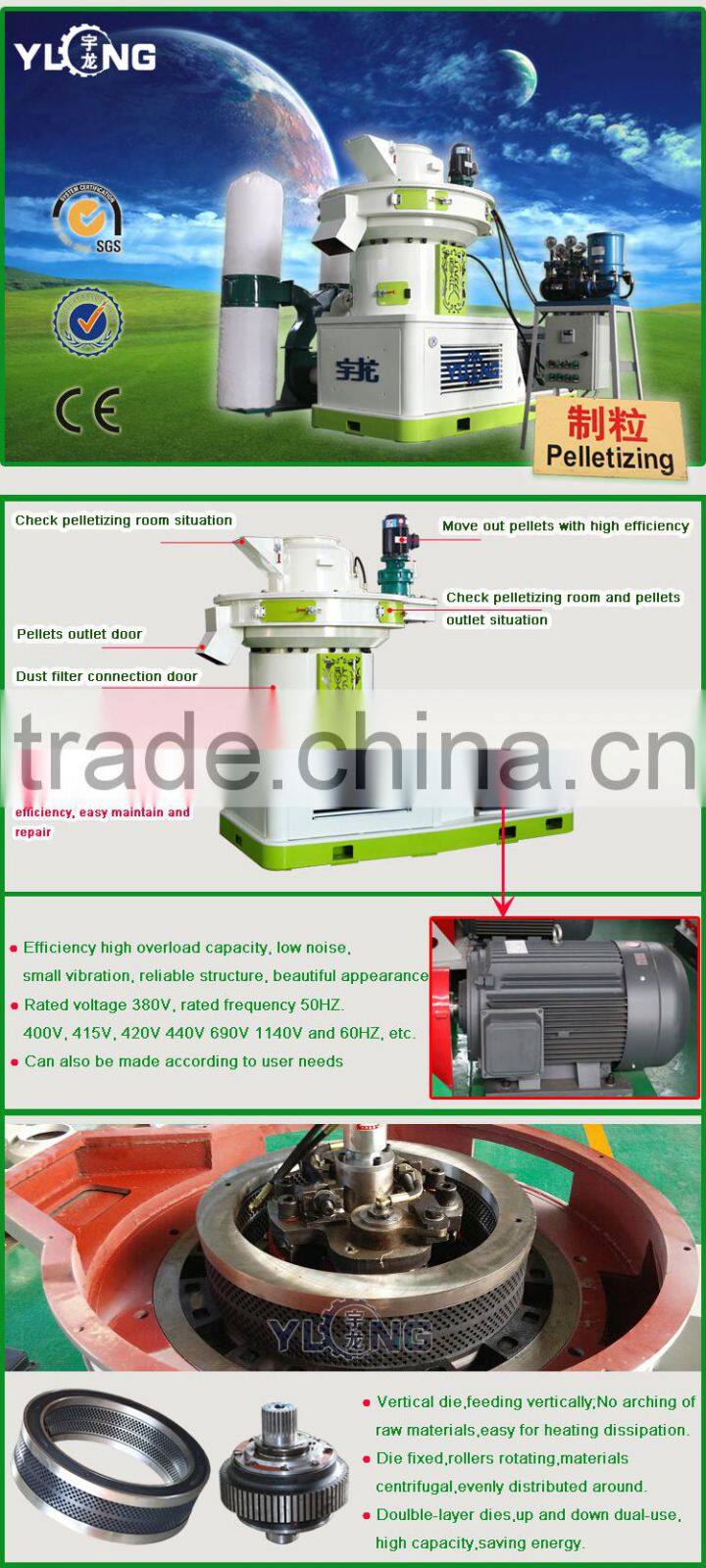 Test quality wood pellet mill/ new candition wood pellet machine