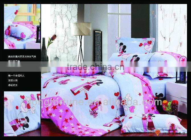 luxury reactive printed four pieces bedding set