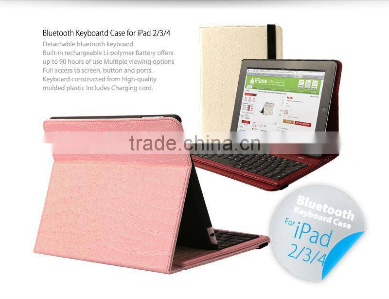 For ipad Bluetooth Keyboard leather case