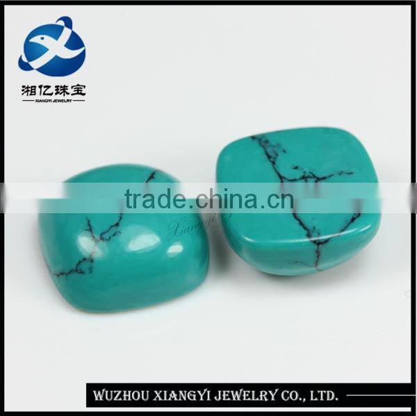 Green cushion cabochon 7mm green synthetic turquoise gemstone