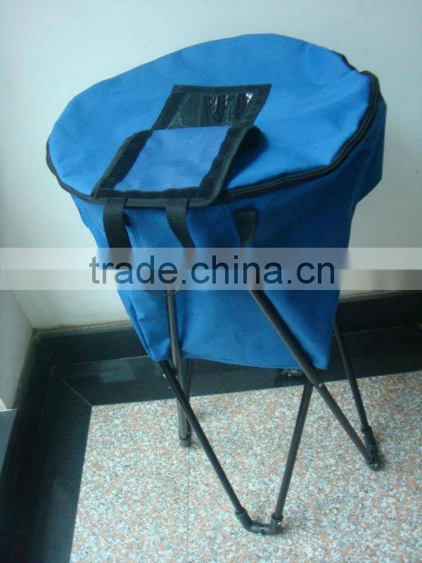 Portable cooler tub stand with metal legs and 100% polyester cover