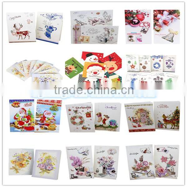 Custom good sell a5 size marry christmas greeting card in paper