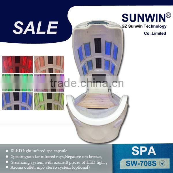 Far Infrared Sauna Spa Capsule / LED Light Therapy Bed For Full Body Steam