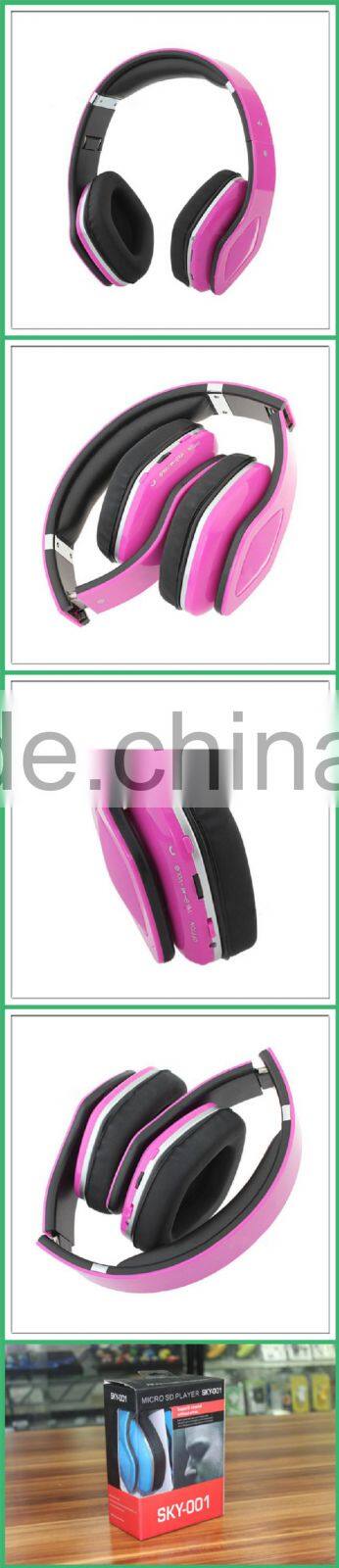 Bluetooth headphone folding style headphone with wirless mobile pc FM TF headphone(OS-SKY001)