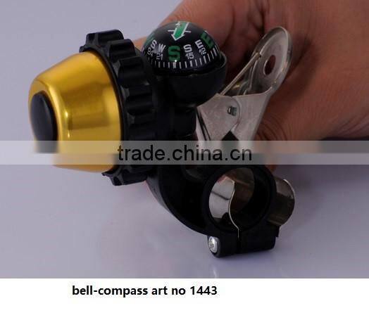 Aluminium novelty China bicycle bike turning bell with compass