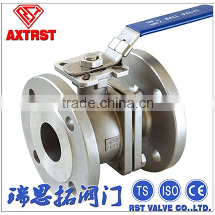 DIN F4 Stainless steel 2PC Ball Valve for WATER OIL GAS