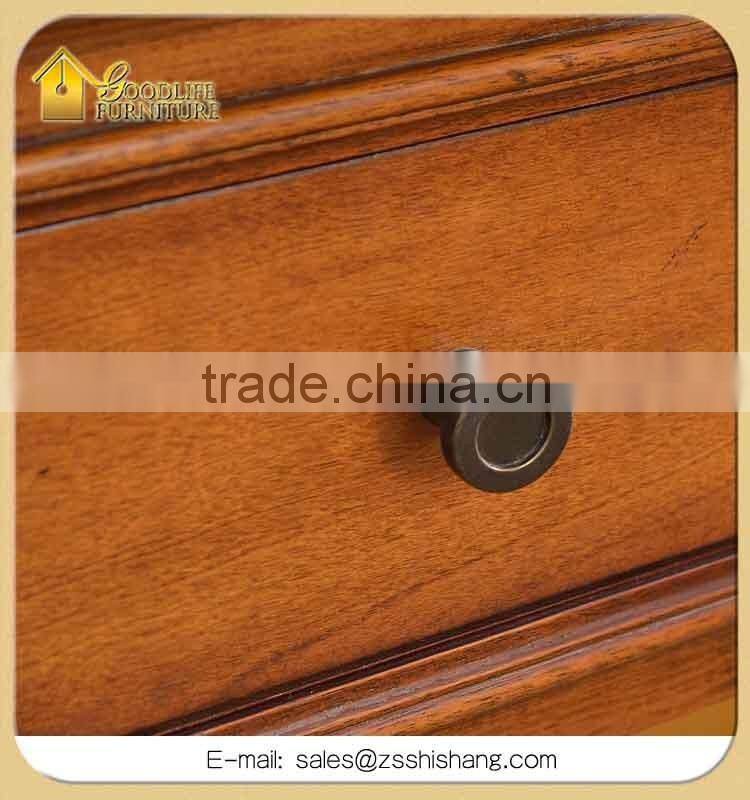Antique Finish Solid Wood Bedroom Dresser Cabinet with 7 Drawer