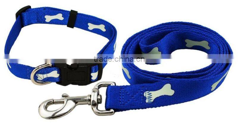 High quality Adjustable Nylon dog collar and leash set for Small Medium pets