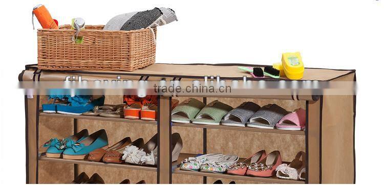 Double Row Large Shoe Rack with cover
