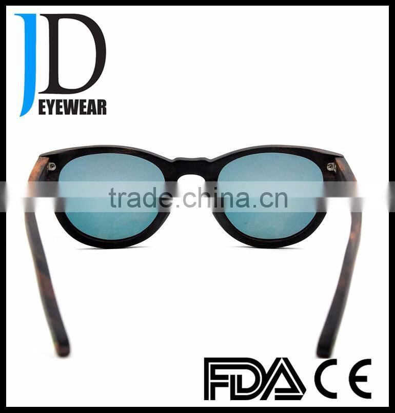 Hot sell item spring hinge ebony wood sunglasses Custom made OEM wooden sunglasses