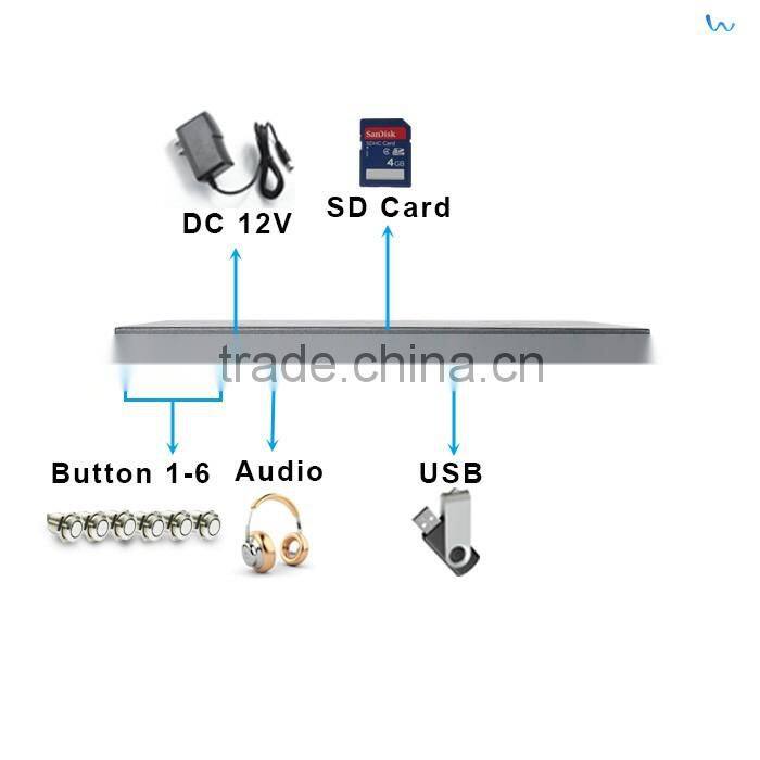 18.5'' external push button 1080p 12v dc lcd tv vhs usb video player circuit